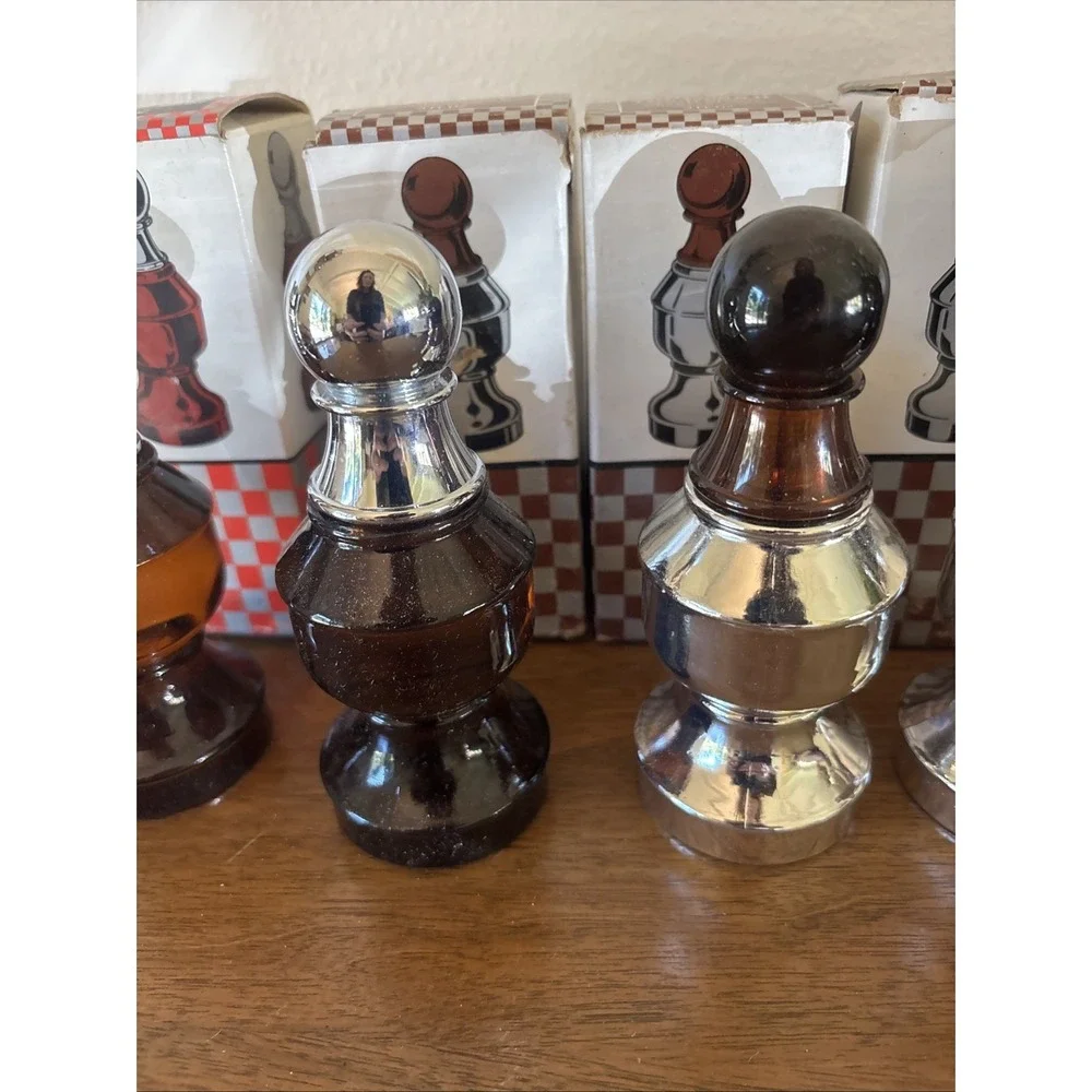 5 NIB Vtg Avon Chess Pieces The Pawn II Spicy (2), Queen, Bishop II, The Pawn